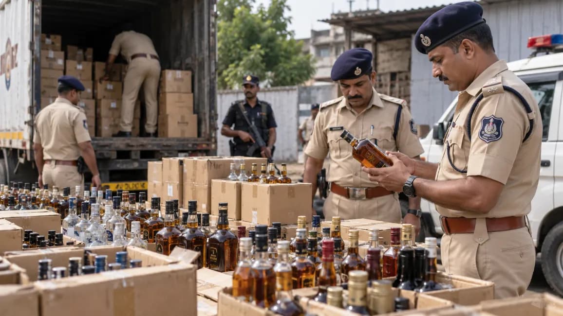 Seizure of Illegal Liquor in Surat District Seizure of Illegal Liquor in Surat District