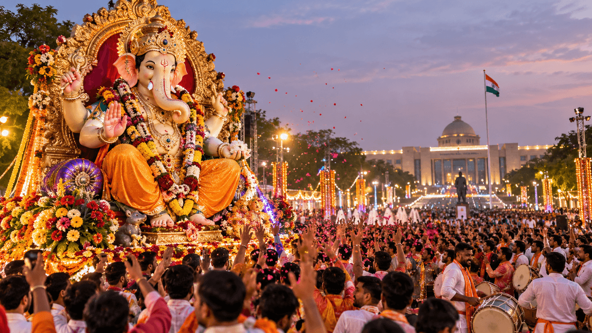 Grand Ganesh Festival in Gandhinagar, Devotees Enchanted Grand Ganesh Festival in Gandhinagar, Devotees Enchanted