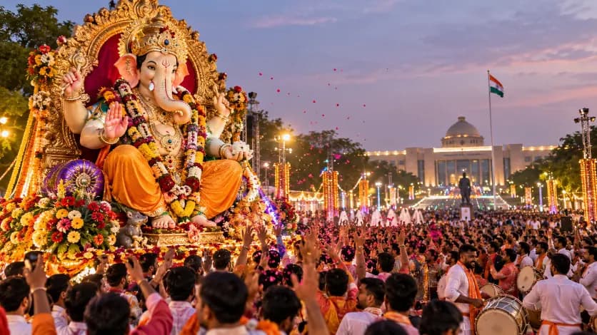 Grand Ganesh Festival in Gandhinagar, Devotees Enchanted Grand Ganesh Festival in Gandhinagar, Devotees Enchanted