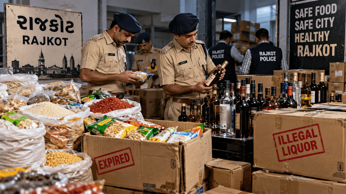 Crackdown on Illegal Food and Liquor Operations in Rajkot Crackdown on Illegal Food and Liquor Operations in Rajkot