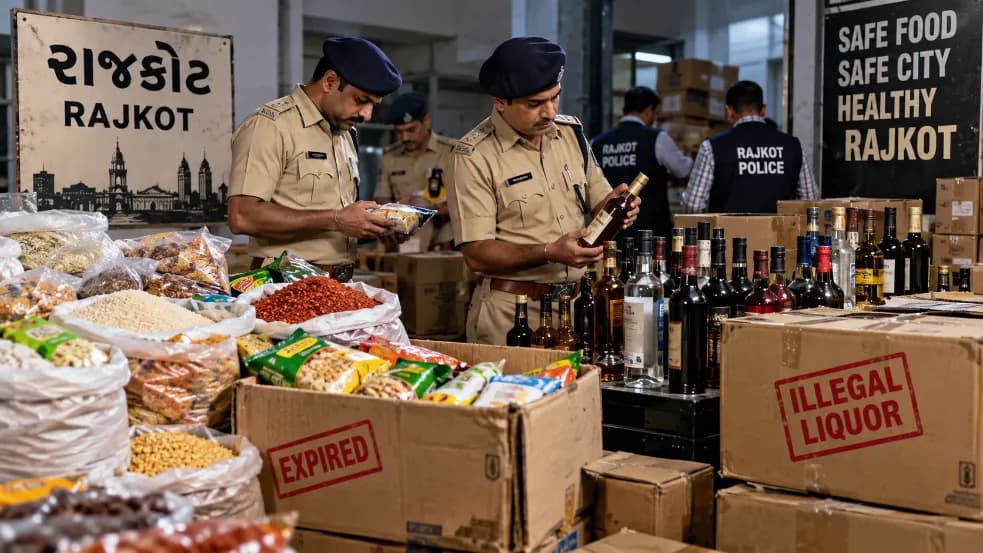 Crackdown on Illegal Food and Liquor Operations in Rajkot Crackdown on Illegal Food and Liquor Operations in Rajkot