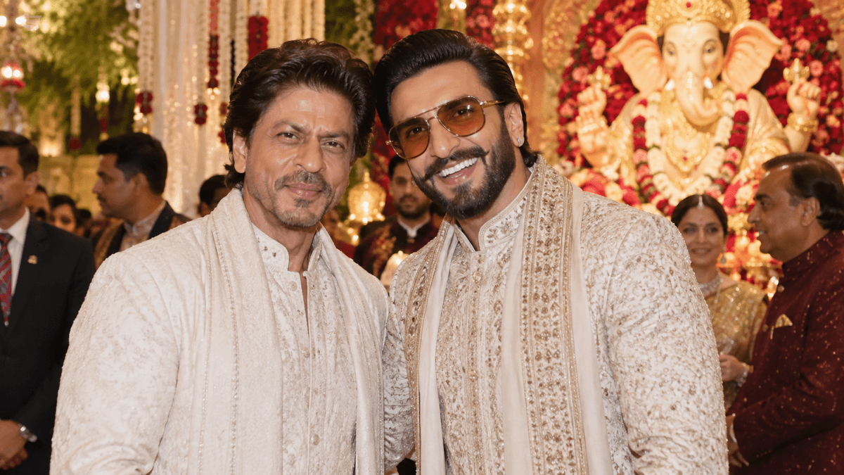 Shah Rukh Khan and Ranveer Singh at Ambani Family's Ganesh Chaturthi Shah Rukh Khan and Ranveer Singh at Ambani Family's Ganesh Chaturthi
