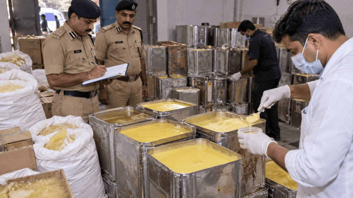 500 Kilograms of Adulterated Ghee Seized in Rajkot 500 Kilograms of Adulterated Ghee Seized in Rajkot