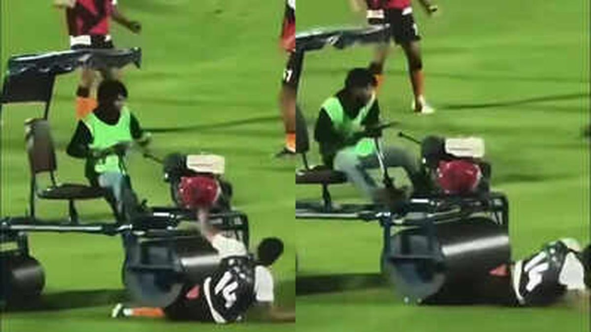 Andros Townsend's Accident with Pitch Roller Andros Townsend's Accident with Pitch Roller