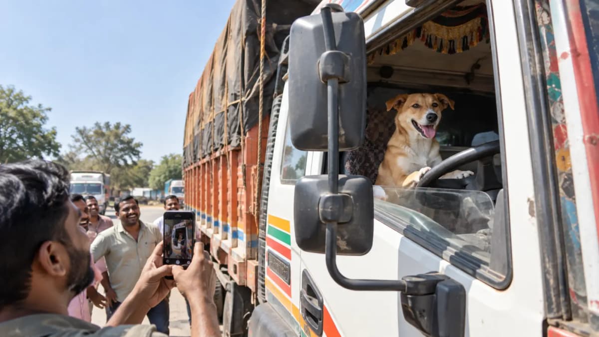 Dog Driving Truck Video Goes Viral, Amuses Public