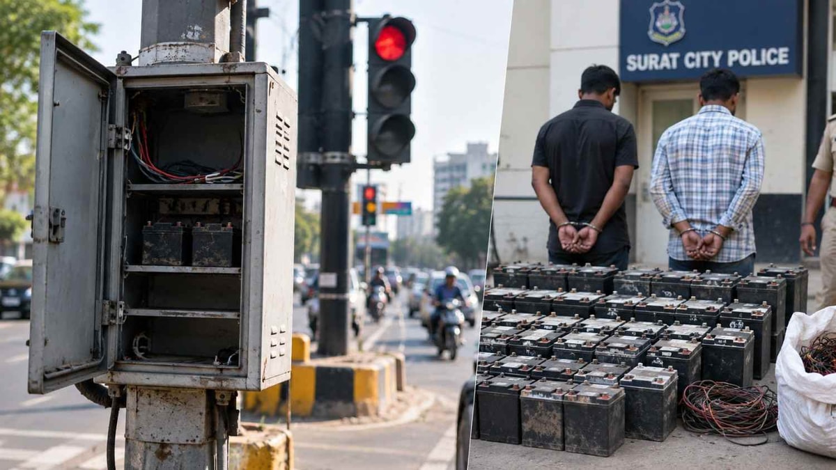 Two Held for Stealing 155 Batteries From Surat Traffic Signals Two Held for Stealing 155 Batteries From Surat Traffic Signals