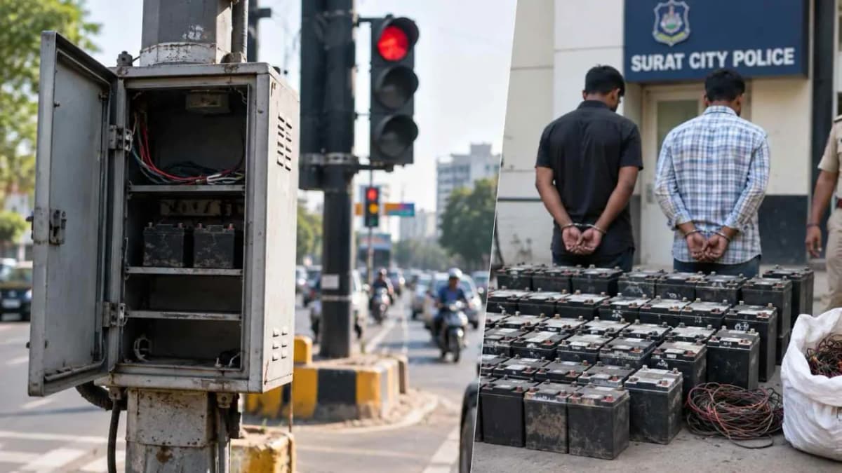 Two Held for Stealing 155 Batteries From Surat Traffic Signals Two Held for Stealing 155 Batteries From Surat Traffic Signals