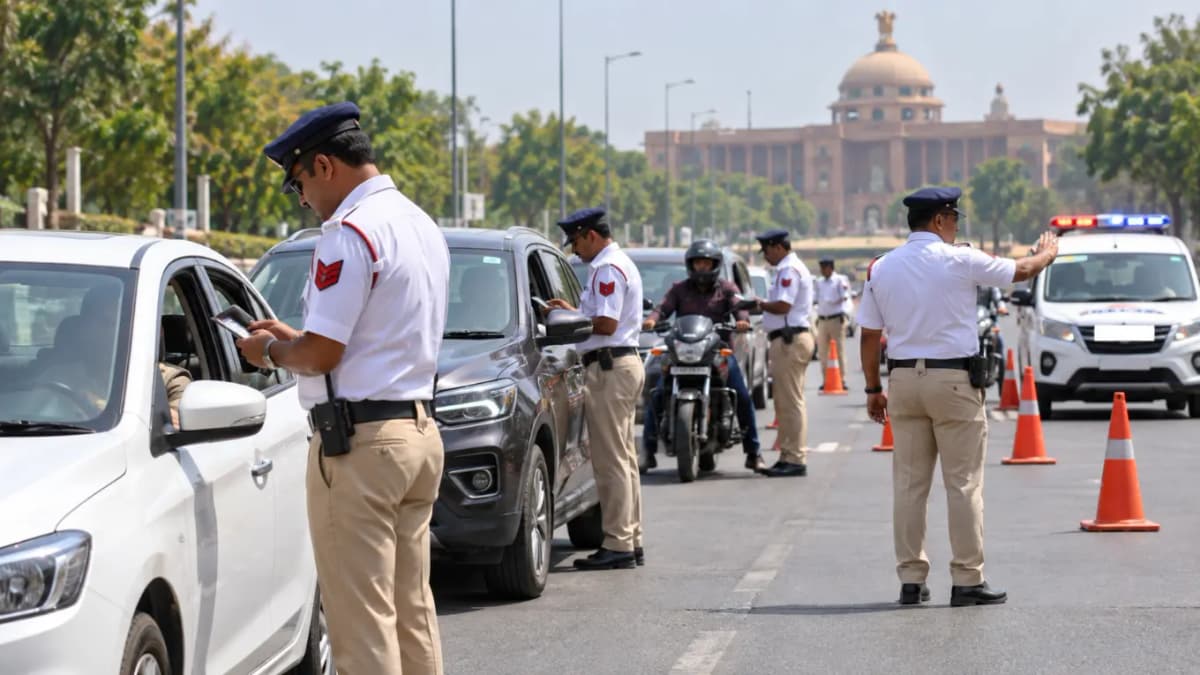 Traffic Law Enforcement Drive After Police Officer Incident in Gandhinagar
