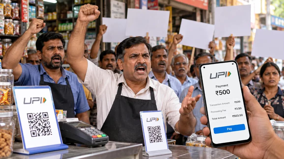 Merchants' Protest Against New UPI Charges
