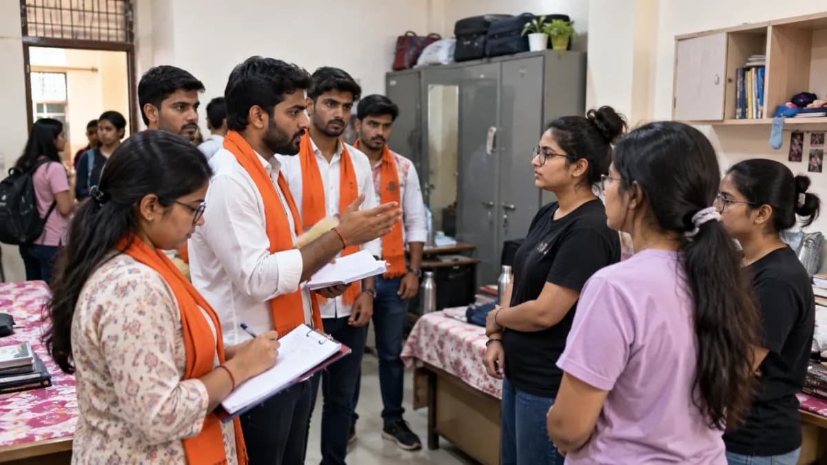 ABVP Conducts Inspection at Gujarat Vidyapith Girls' Hostel
