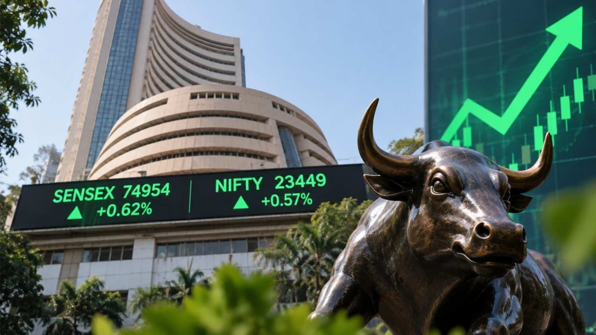 Stock Market Rises: Sensex Near 75000, Nifty Around 23450 Stock Market Rises: Sensex Near 75000, Nifty Around 23450