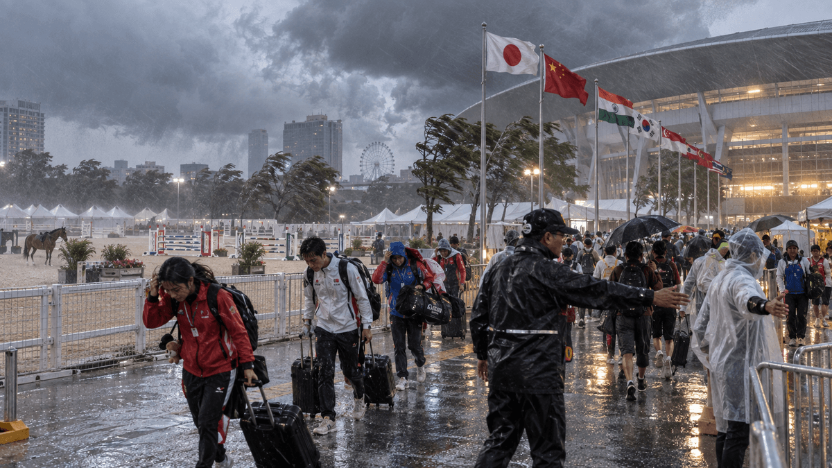 Typhoon Dujuan Disrupts Asian Games Typhoon Dujuan Disrupts Asian Games