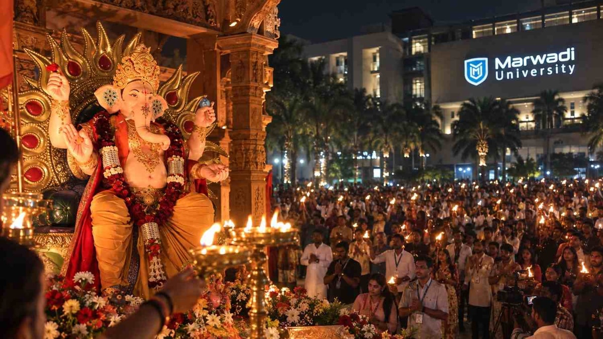 Marwadi University Hosts Grand Maha Aarti for Ganesh Chaturthi Marwadi University Hosts Grand Maha Aarti for Ganesh Chaturthi