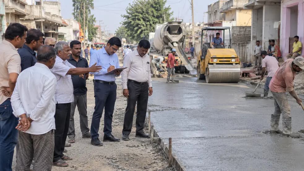 Controversy Over Cement Road Construction in Dhoraaj, Rajkot
