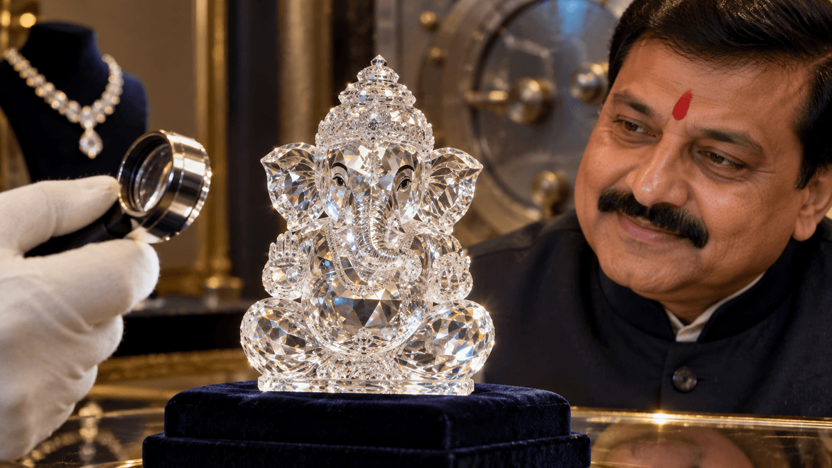 Rajesh Pandav's Ganesh-shaped diamond valued at 700 crores Rajesh Pandav's Ganesh-shaped diamond valued at 700 crores