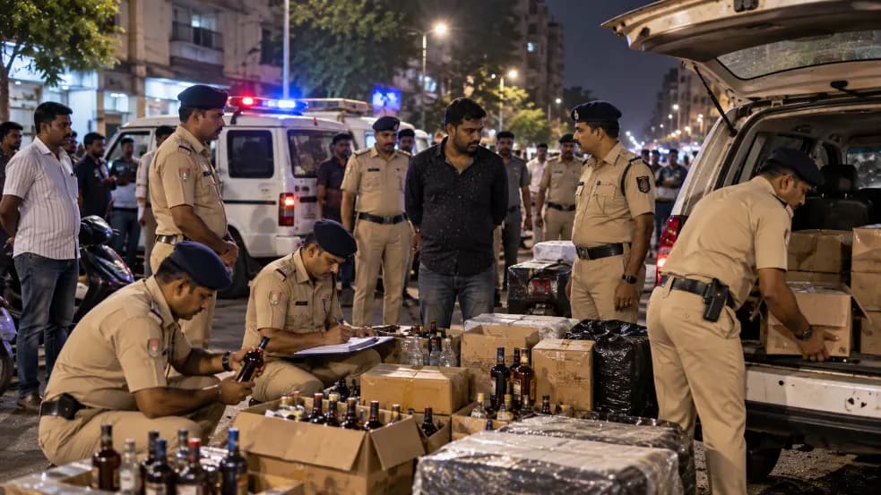 Police Action in Bootlegging Case in Surat