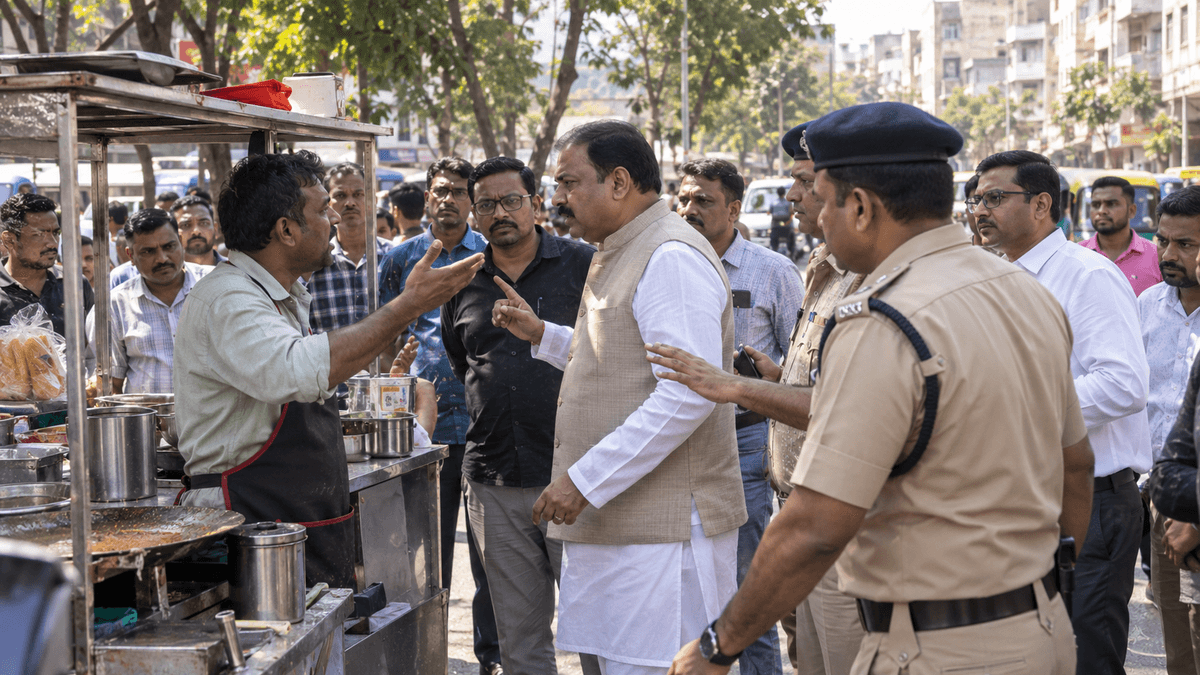 Altercation Between BJP Corporator and Street Vendor in Kubernagar Altercation Between BJP Corporator and Street Vendor in Kubernagar