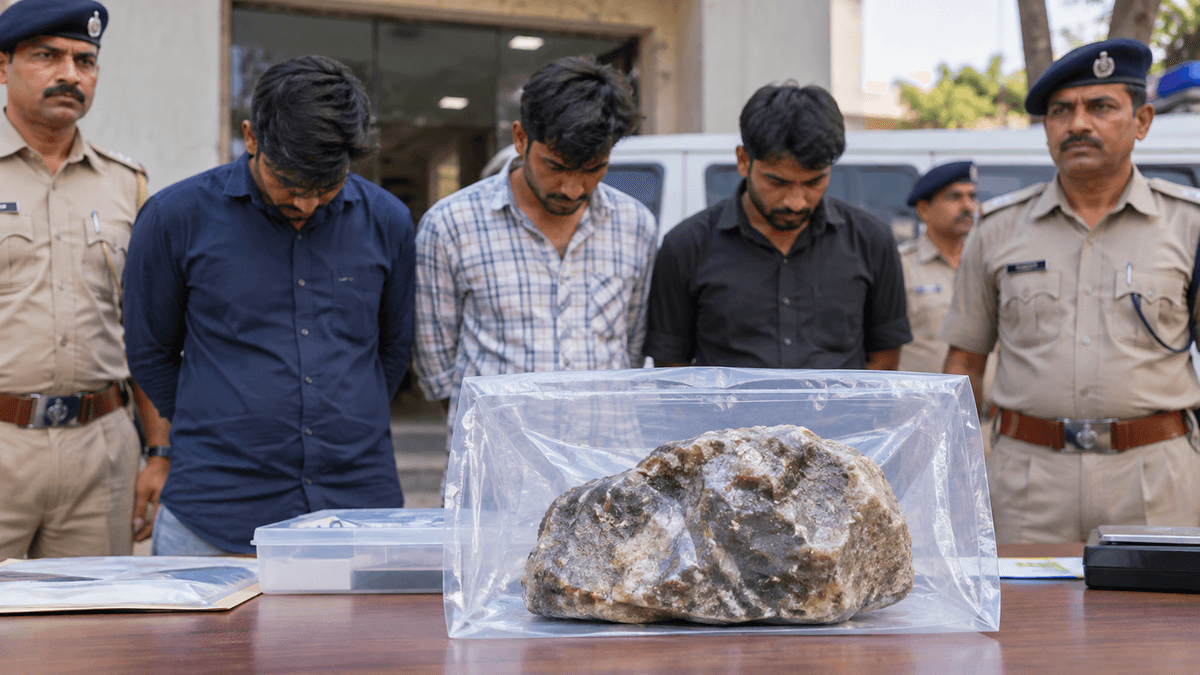 Three Arrested in Ahmedabad with Ambergris Worth 1.5 Crores Three Arrested in Ahmedabad with Ambergris Worth 1.5 Crores