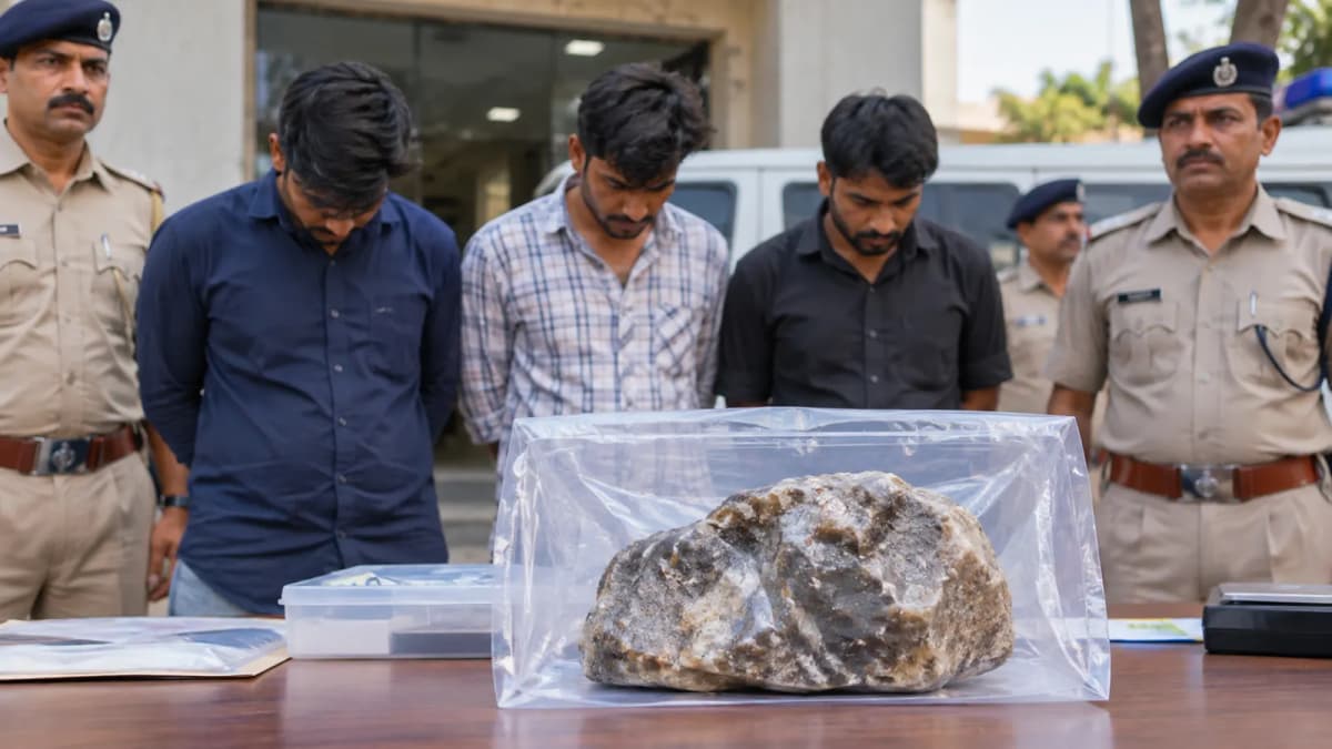 Three Arrested in Ahmedabad with Ambergris Worth 1.5 Crores Three Arrested in Ahmedabad with Ambergris Worth 1.5 Crores