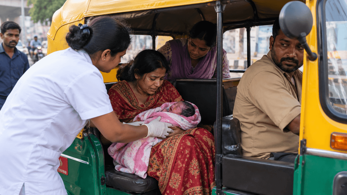 Woman Gives Birth Unexpectedly in Auto-Rickshaw in Gomtipur Woman Gives Birth Unexpectedly in Auto-Rickshaw in Gomtipur