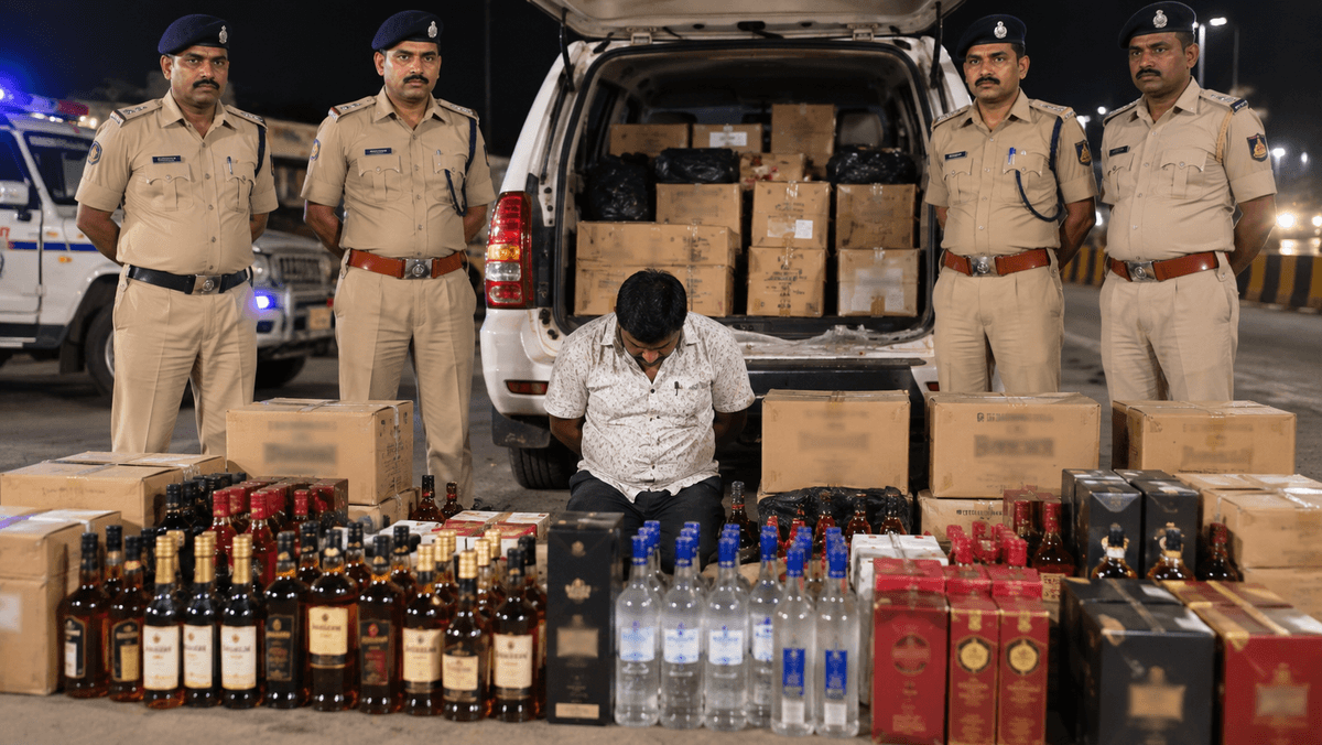 Individual Apprehended in Foreign Liquor Smuggling on Dhank-Ghadhra Highway Individual Apprehended in Foreign Liquor Smuggling on Dhank-Ghadhra Highway