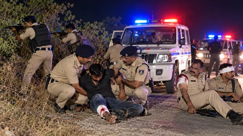 Gunfight Between Police and Suspected Smugglers in Aravalli, One Accused Shot and Three Cops Injured Gunfight Between Police and Suspected Smugglers in Aravalli, One Accused Shot and Three Cops Injured