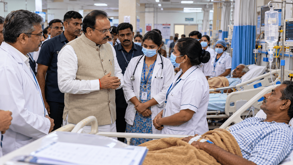 Health Minister's Surprise Visit to Rajkot Civil Hospital Health Minister's Surprise Visit to Rajkot Civil Hospital