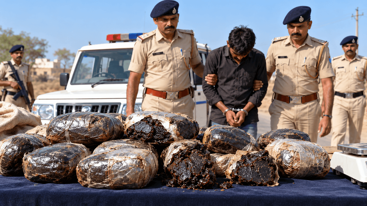 1.497 Kilograms of Opium Seized in Vav-Tharad, One Arrested 1.497 Kilograms of Opium Seized in Vav-Tharad, One Arrested