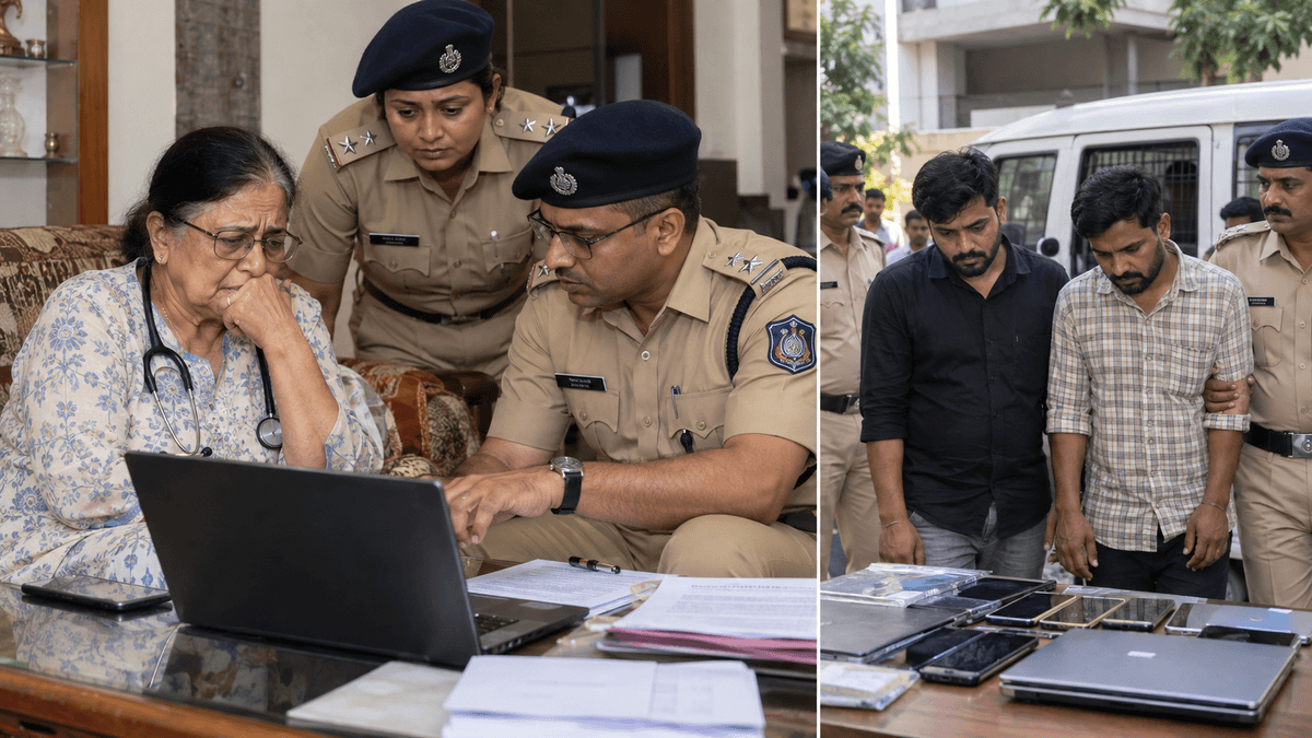 Rajkot Doctor Duped of ₹58.50 Lakh in Digital Arrest Scam, Two Arrested Rajkot Doctor Duped of ₹58.50 Lakh in Digital Arrest Scam, Two Arrested