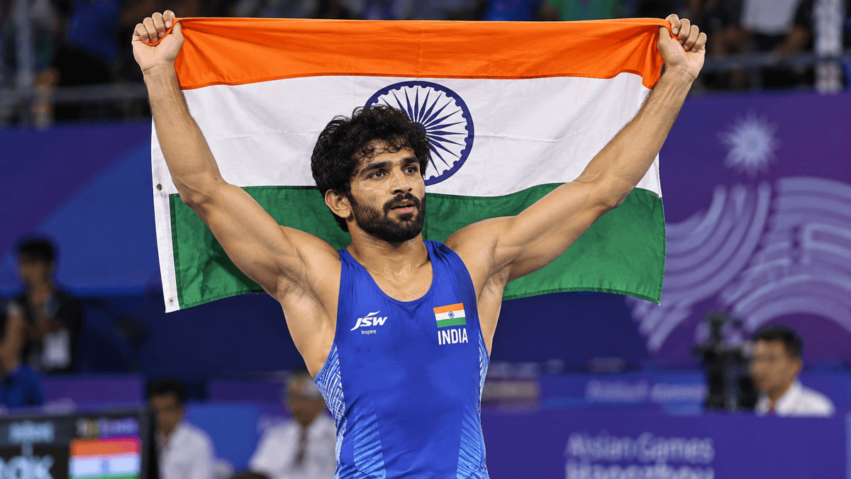 Aman Sehrawat Wins Gold in 57kg Wrestling at Asian Games Aman Sehrawat Wins Gold in 57kg Wrestling at Asian Games