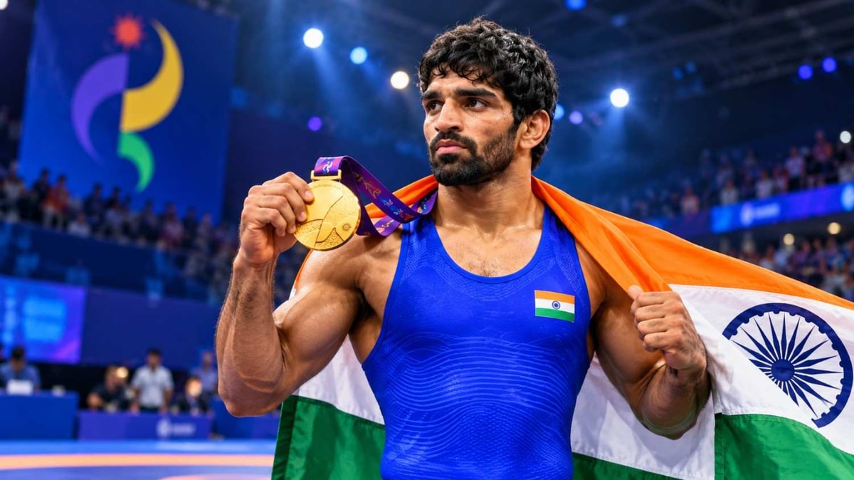 Aman Sehrawat Wins 57kg Wrestling Gold at Asian Games Aman Sehrawat Wins 57kg Wrestling Gold at Asian Games