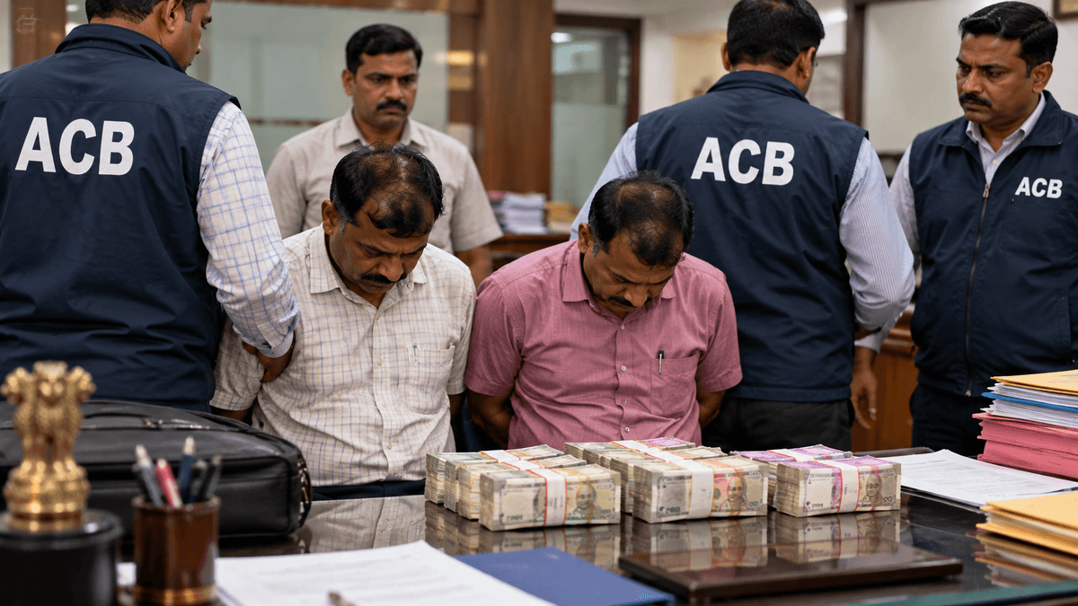 ACB Arrests Two Individuals on Bribery Charges in Vadodara ACB Arrests Two Individuals on Bribery Charges in Vadodara