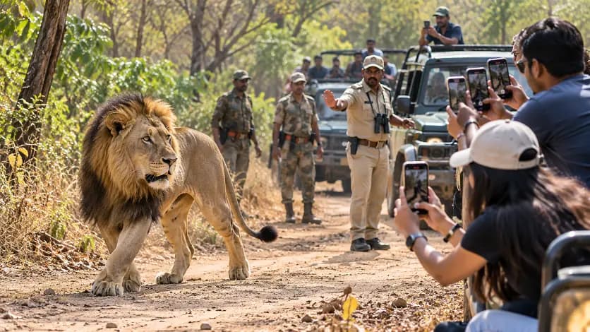 Gir Lions Troubled by Reel Craze, Over Rs 13.30 Lakh Fine in 75 Cases