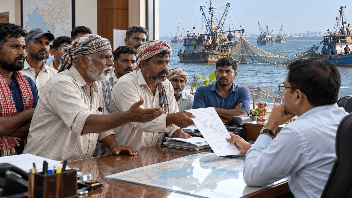 ‘Net War’ Among Surat Fishermen, Representation Against Jafrabad Fishermen ‘Net War’ Among Surat Fishermen, Representation Against Jafrabad Fishermen