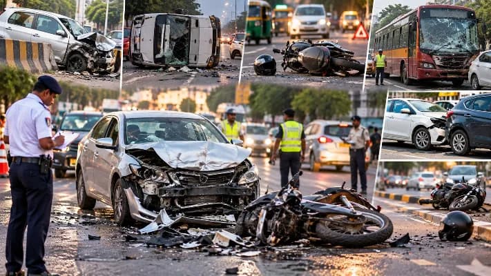 14 Traffic Accidents in Vadodara in 24 Hours, Concerns for Citizen Safety
