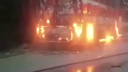 Sleeper Bus Catches Fire in Karnataka’s Shivamogga, Passengers Escape Safely