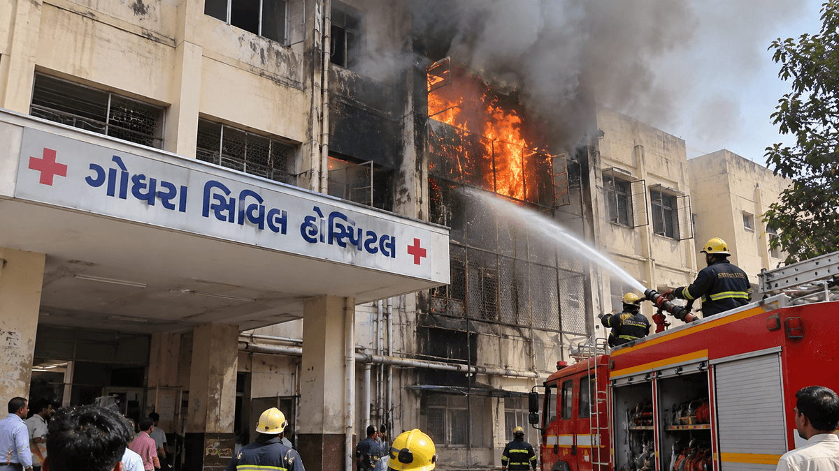 Fire Breaks Out in Godhra Civil Hospital Storeroom, No Casualties Reported Fire Breaks Out in Godhra Civil Hospital Storeroom, No Casualties Reported