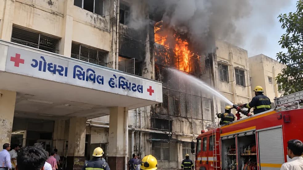 Fire Breaks Out in Godhra Civil Hospital Storeroom, No Casualties Reported Fire Breaks Out in Godhra Civil Hospital Storeroom, No Casualties Reported