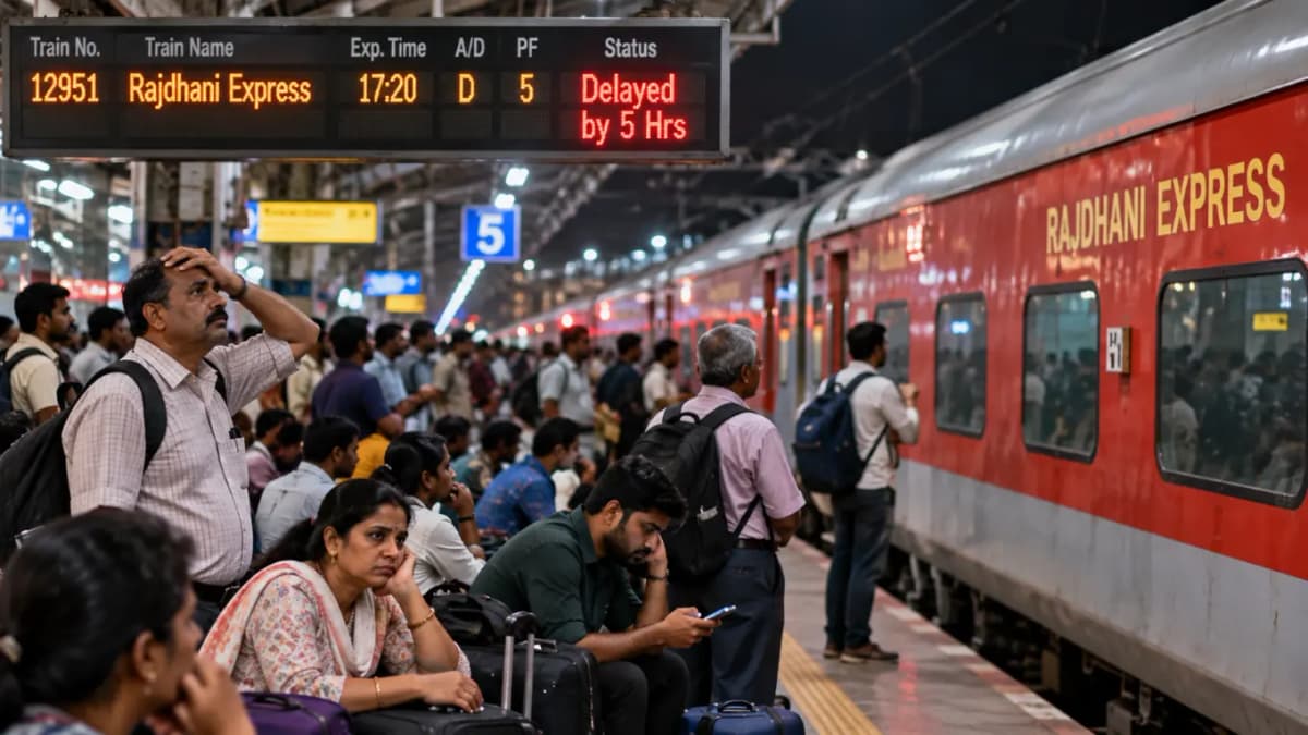 Mumbai-Delhi Trains Disrupted, Rajdhani Express Services Delayed by Five Hours