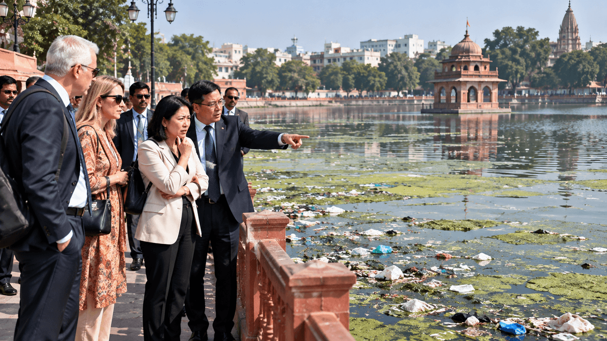 Leaders Absent to Welcome Foreign Guests as Sursagar Pollution Raises Questions About Vadodara’s Image Leaders Absent to Welcome Foreign Guests as Sursagar Pollution Raises Questions About Vadodara’s Image