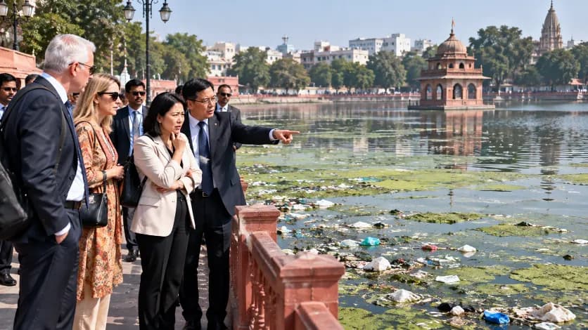 Leaders Absent to Welcome Foreign Guests as Sursagar Pollution Raises Questions About Vadodara’s Image