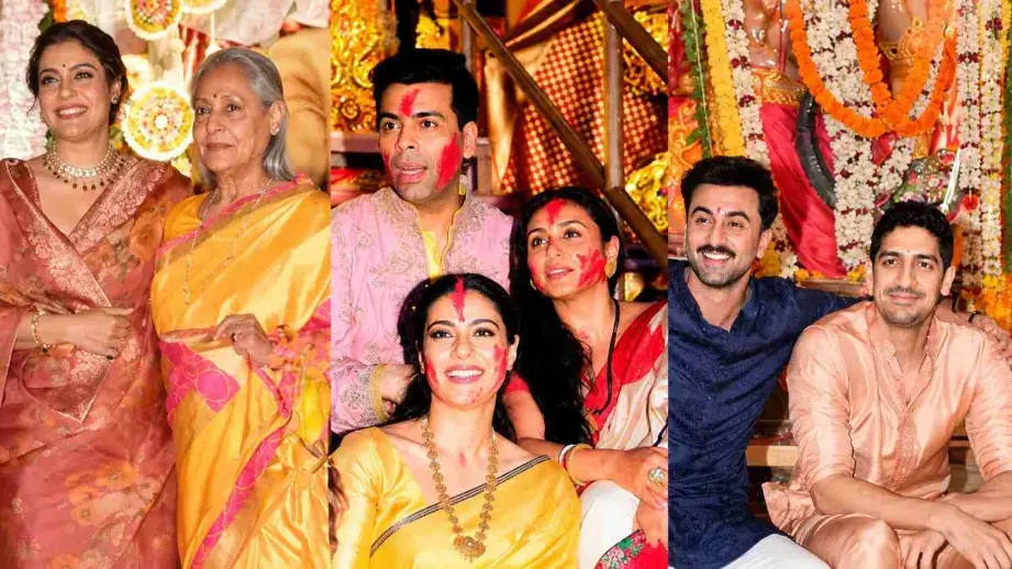 Kajol Begins Durga Puja Celebrations With Tanuja and Tanishaa Kajol Begins Durga Puja Celebrations With Tanuja and Tanishaa