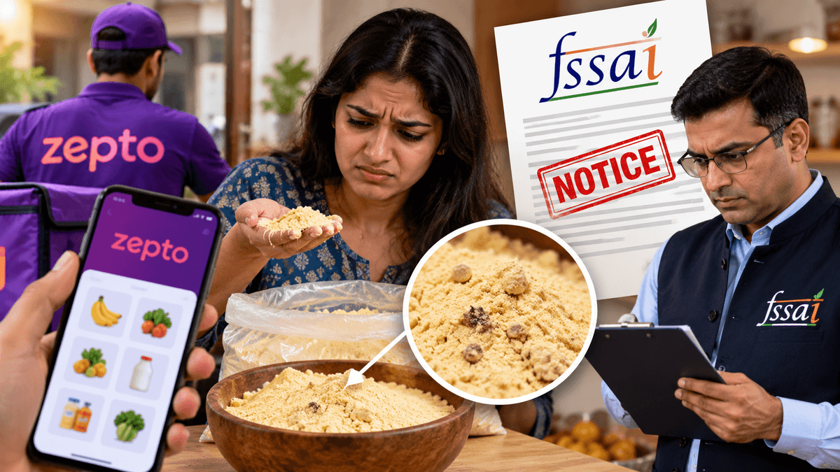 Zepto Customers Receive Poor Quality Chickpea Flour, FSSAI Issues Notice Zepto Customers Receive Poor Quality Chickpea Flour, FSSAI Issues Notice