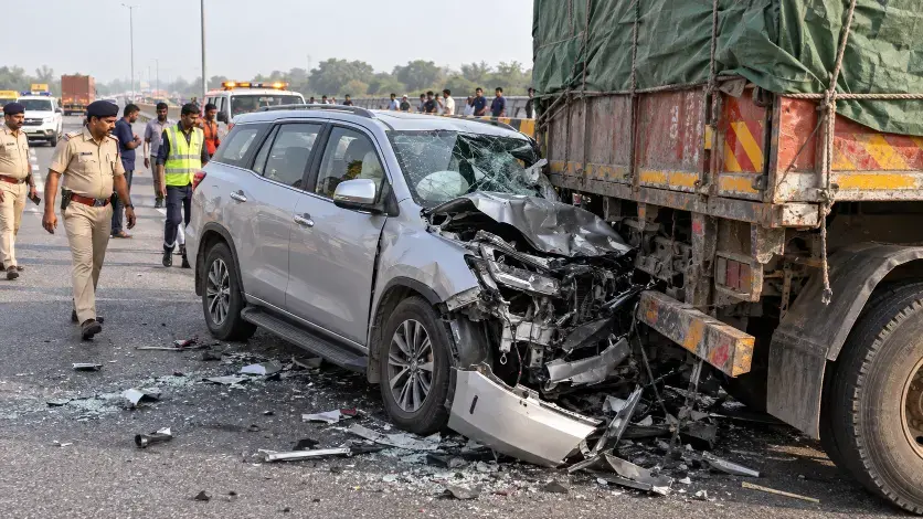 Two Killed in Car-Truck Accident on Delhi-Mumbai Expressway Near Padra