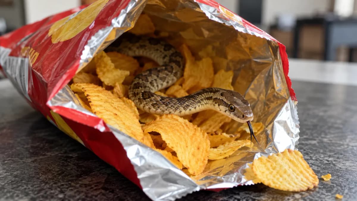 Snake Found in Snack Packet in Ahmedabad Snake Found in Snack Packet in Ahmedabad