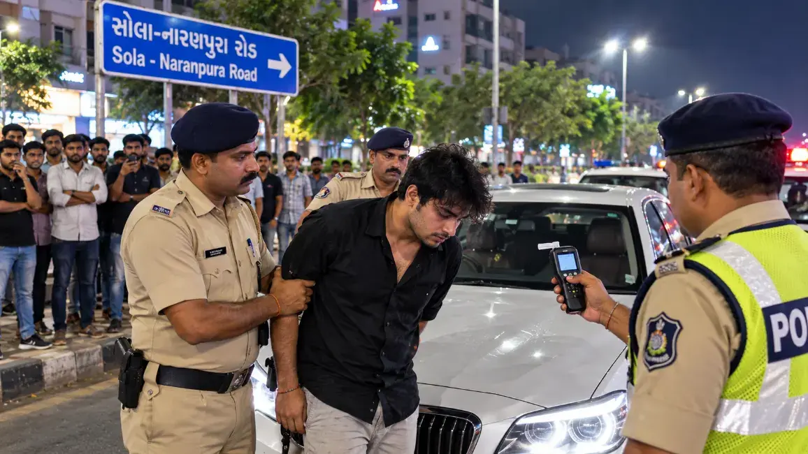 Drunk Driving in Ahmedabad: Youth Caught on Sola-Naranpura Road Drunk Driving in Ahmedabad: Youth Caught on Sola-Naranpura Road