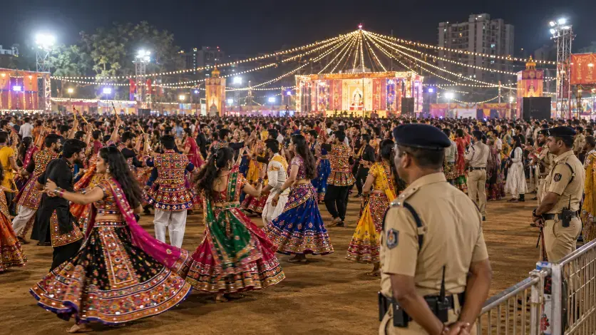 Ahmedabad Dances to Garba as Police Remain on High Alert