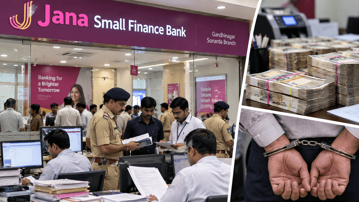 ₹23.39 Lakh Embezzlement Alleged at Jana Small Finance Bank in Gandhinagar ₹23.39 Lakh Embezzlement Alleged at Jana Small Finance Bank in Gandhinagar