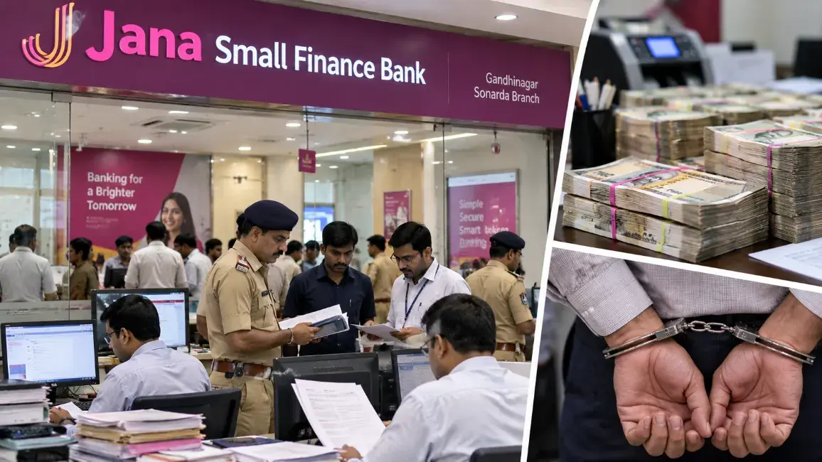 ₹23.39 Lakh Embezzlement Alleged at Jana Small Finance Bank in Gandhinagar