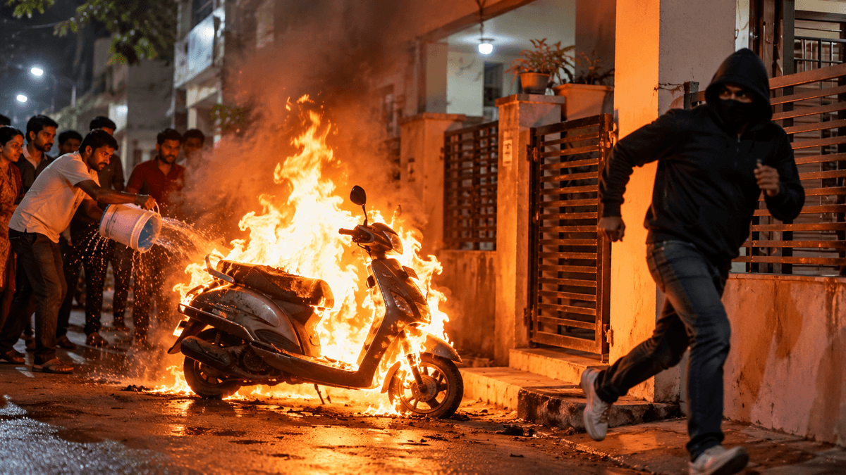 Man Sets Friend's Scooter on Fire Over Money Dispute in Ahmedabad's Bapunagar Man Sets Friend's Scooter on Fire Over Money Dispute in Ahmedabad's Bapunagar